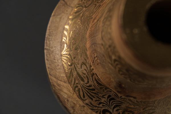 Rustikale Holzvase für Wohnzimmer