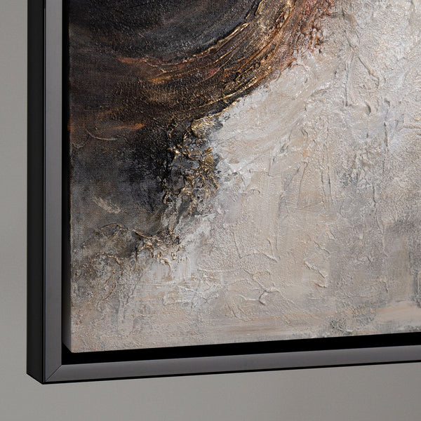 Seitenansicht Leinwand strukturierte Acrylkunst