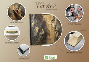 Künstlerische Signatur Acrylbild Gold Schwarz handgemalt