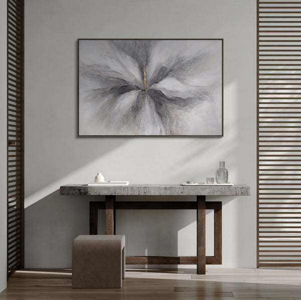 Wanddeko Wohnzimmer Acrylkunst hellgrau