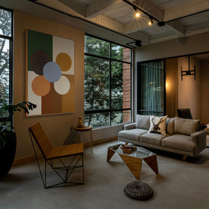 Wanddeko Wohnzimmer moderne geometrische Kunst