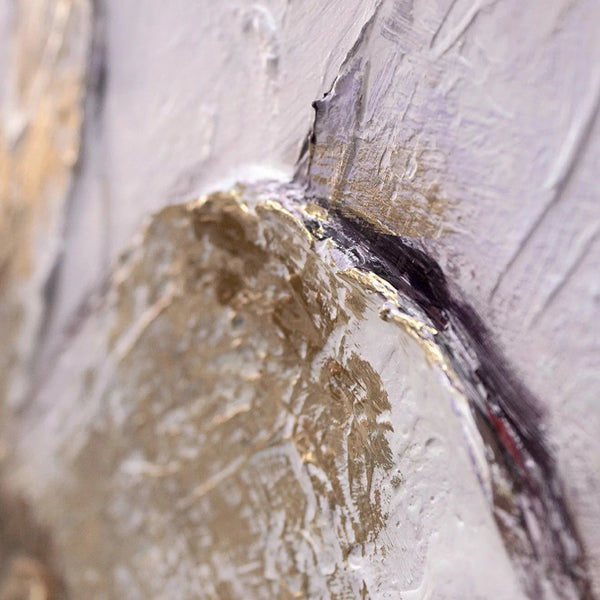 acrylbilder malen Detail der goldenen Akzente auf Blütenblatt