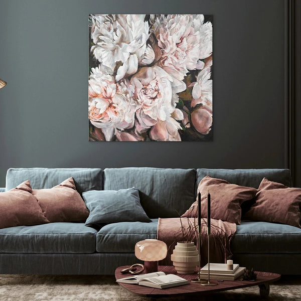 Handgemaltes Blumenbild auf Leinwand